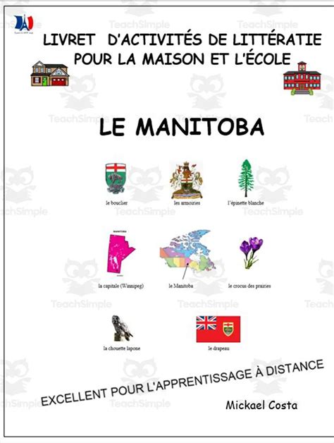 Livret dactivités de littératie et vocabulaire Manitoba by Teach Simple