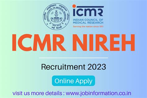 ICMR NIREH Recruitment 2023 Apply Online For Various Posts Age Salary