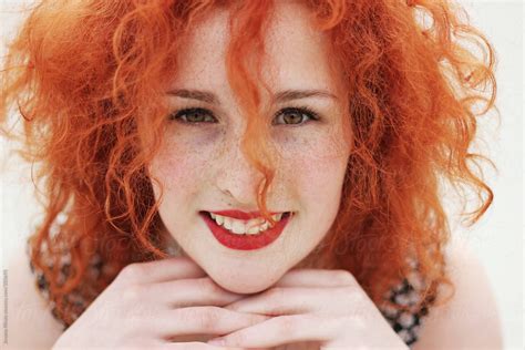 Portrait Of A Beautiful Ginger Haired Woman Smiling By Stocksy