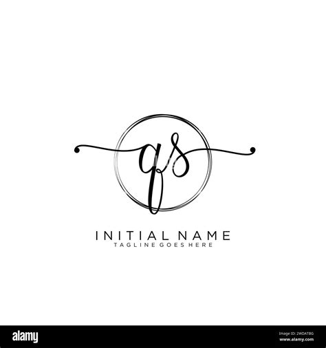 Qs Initial Handwriting Logo With Circle Stock Vector Image Art Alamy