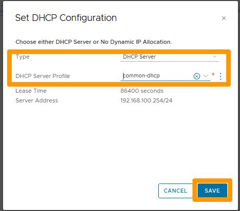 Configuração de DHCP no NSX EN OVHcloud