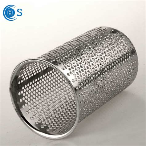 Round Perforated Metal Stainless Steel Filter Cylinder Edge Sealed