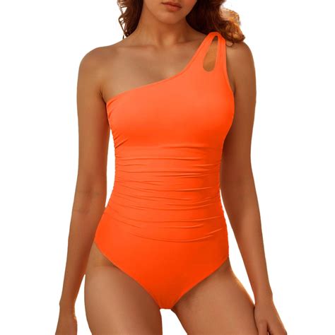Lojoutye 2025 NEW Swimwears One Pieces Women S 1 Piece Swimsuit Neon Yellow Bikini Top Women S