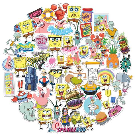 Spongebob Squarepants Sticker Pack Die Cut Vinyl Large Deluxe Stickers