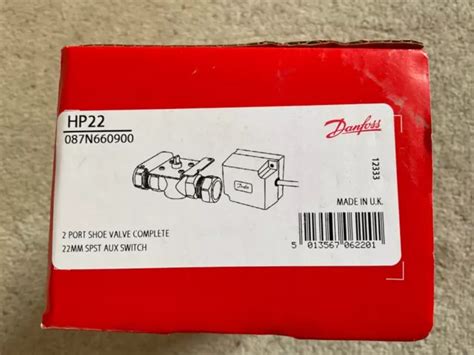 Brand New Danfoss Hp22 22mm Two Port Shoe Valve Complete 087n660900 £45