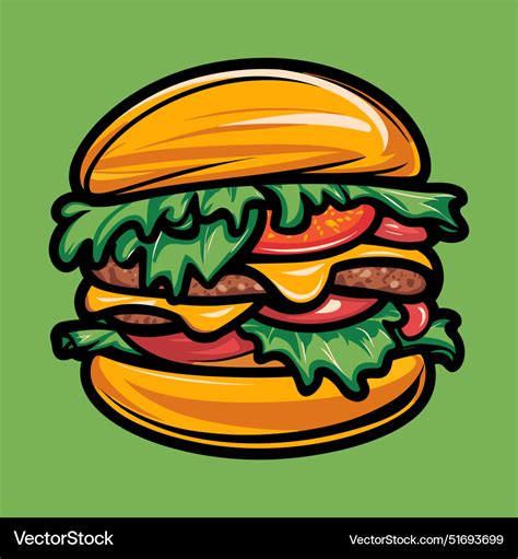 Burger Art Design Royalty Free Vector Image Vectorstock