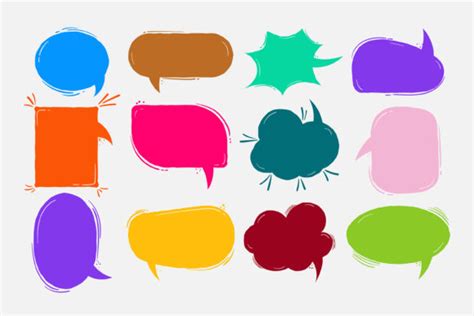 Hand Drawn Colorful Speech Bubbles Graphic By Drawplusmotions