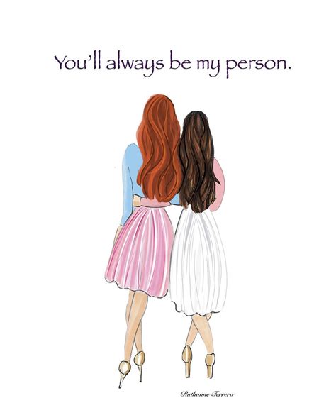Redhead And Brunette Fashion Illustration You Will Always Be Etsy