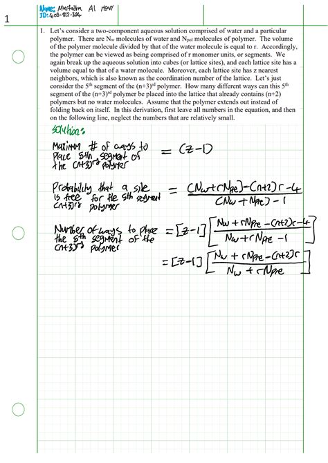 Bioengineering Professor Kamei Problem Set Solutions