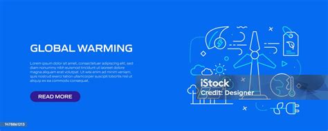 Global Warming Terkait Desain Banner Line Style Untuk Halaman Web