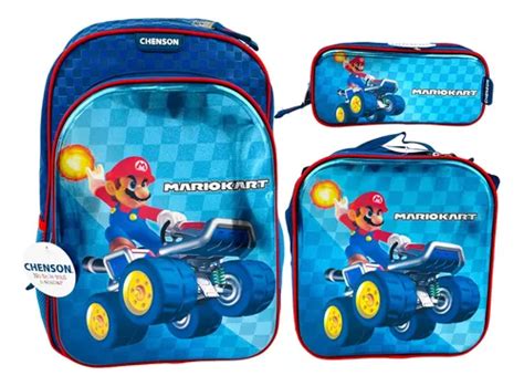 Mochila Lonchera Y Lapicera Mario Bros Primaria Chenson M5 Envío gratis