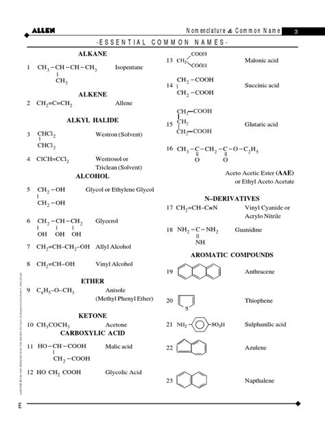 Common Names Pdf Carboxylic Acid Ether