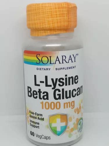 L Lysine Beta Glucan 60 Caps Lisina E Beta Glucano Solaray Sabor N D