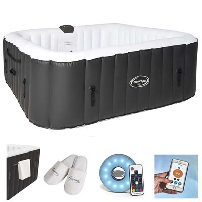 CleverSpa Cuba 6 Person Square Inflatable Hot Tub Bundle With Extras CampingWorld Co Uk