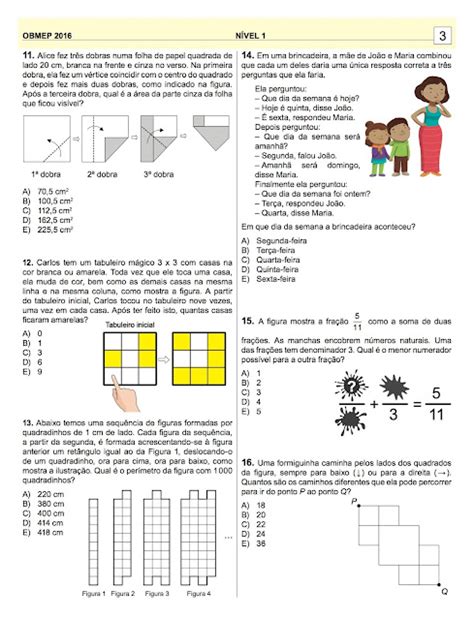 Prova Do Obmep - Estudando Matemática | Banco de Questões: Prova OBMEP - 1ª Fase - Nível 1