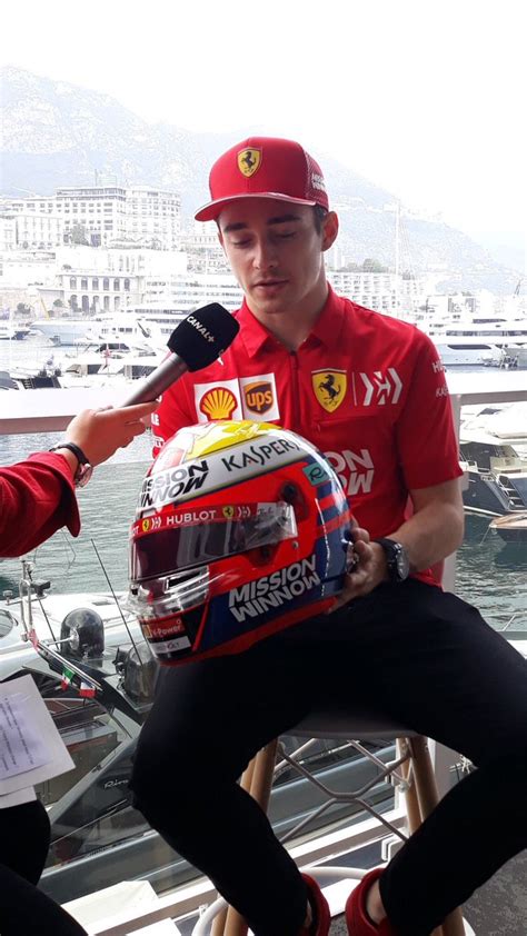 In Pictures Charles Leclercs Special Ferrari Helmet Features His