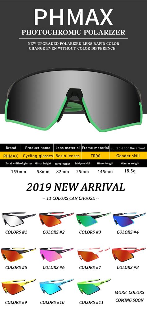 Phmax Photochromic Cycling Glasses Uv400 Outdoor Sports Sunglasses Anti