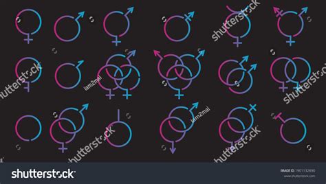 Vector Outlines Icons Gender Symbols Stock Vector Royalty Free