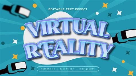 Verde Y Blanco Realidad Virtual 3D Estilo De Fuente De Efecto De Texto