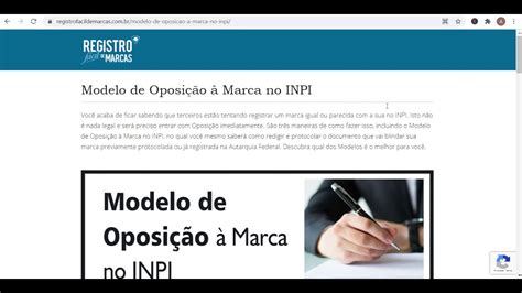 Modelo de Oposição à Marca no INPI Peticione e Blinde Seu Maior Ativo