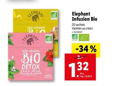 Promo éléphant Infusion Bio chez Lidl iCatalogue fr