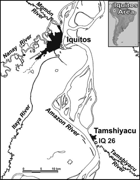 Map Of The Iquitos Area Northeastern Peru Showing The Geographic