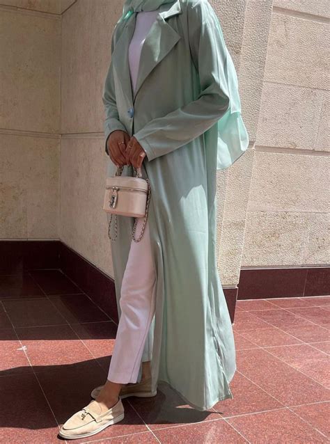 Turquoise Abaya Turquoise Abaya With Blue Buttons Comes With A