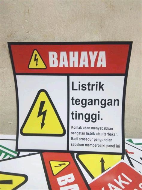 Sign Stiket Bahaya Listrik Tegangan Tinggi Panel X Cm Rambu K