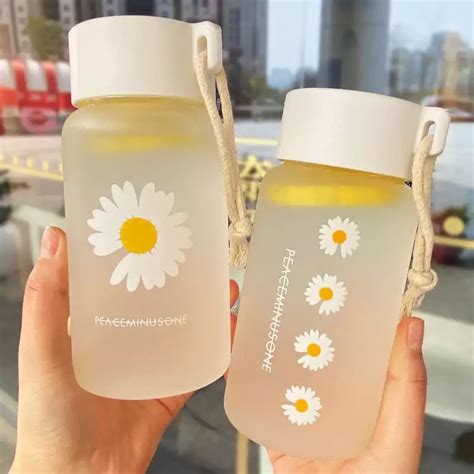 Cute Flower Print Frosted Water Bottles Cute Water Bottle Etsy