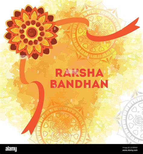 Greeting Card With Decorative Rakhi For Raksha Bandhan Indian Festival