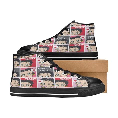 Retro Betty Boop Shoes Betty Boop High Top Canvas Betty Boop Etsy