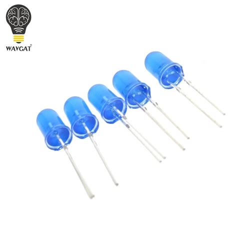 Pcs Mm Diffused Blue Led Diode Dip Round Wide Angle Through Hole