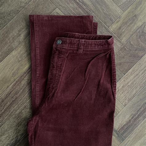 Vintage Burgundy Deep Red Corduroys Hemmed To Fit Depop