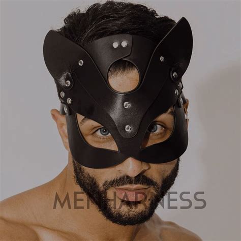 Bdsm Cat Mask For Men Fetish Mask Vegan Leather Mask Kinky Mask Man Sex Play Mask Sexy Gay