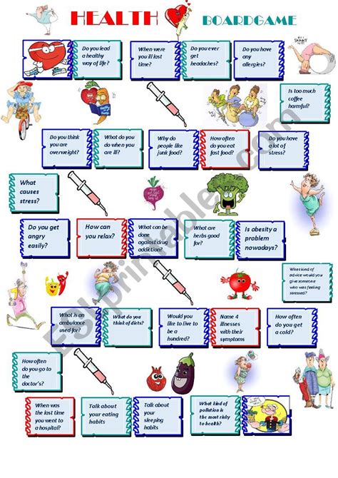 Health Boardgame Esl Worksheet By Bbubble