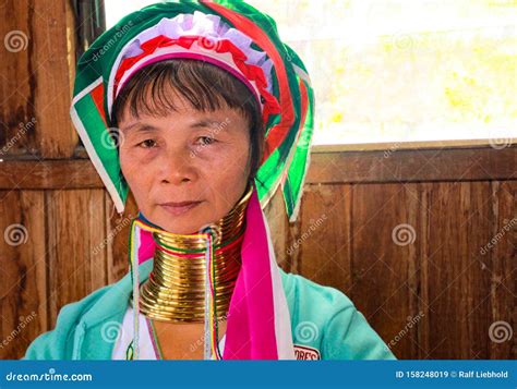 Portrait Of Old Burmese Karen Long Neck Woman From Padaung Tribe