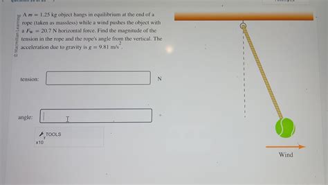 Solved A m=1.25 kg object hangs in equilibrium at the end of | Chegg.com 