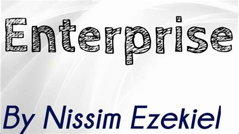 Nissim Ezekiel Enterprise Poem Summary Sitedoct Org