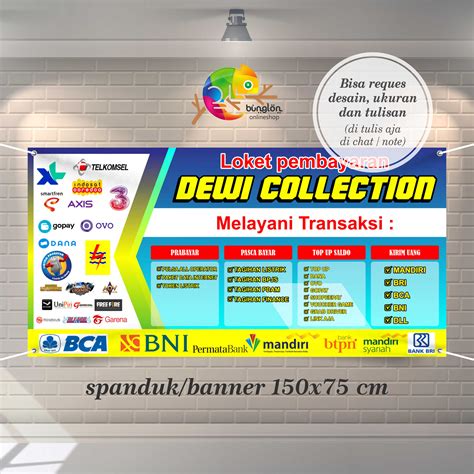 Spanduk Banner Loket Pembayaran Konter Celluler Free Desain Lazada