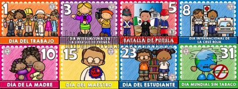 Lindos diseños de las efemérides del mes de mayo Material Educativo