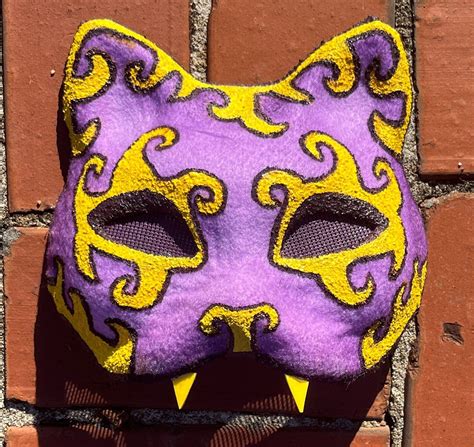 Hand Made Purple And Yellow Cat Masktherian Mask Etsy Canada In 2024