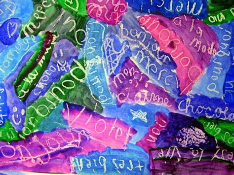 Cassie Stephens Use Descriptive Words As Background For Self Portrait Resist Art Room