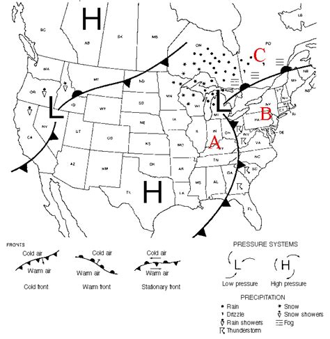 A Weather Map Map Skills Printable Maps Skills Sheets Worksheets Library