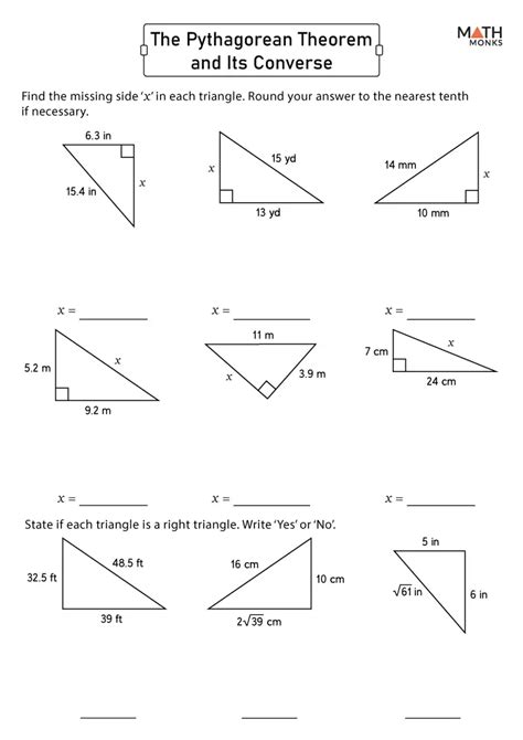 Converse Of Pythagorean Theorem Worksheet Math Monks Worksheets Library