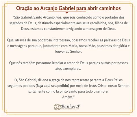 Ora Es Ao Arcanjo Gabriel Abrir Caminhos E Amor