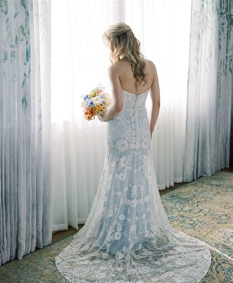 Vintage blue wedding dress 60 photos - Vianawedding.com