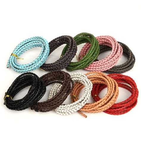 Mm Round Braided Leather Colors High Quality Bolo Etsy