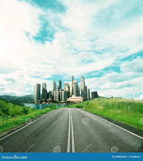 Road To City Stock Photo Image Of Cottage Freedom Grass 34883446