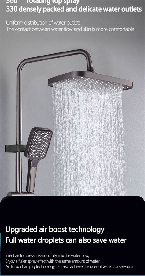FARIDA Matte Black In Hot And Cold Shower Set Rain Shower Set For Bathroom Shower Set With