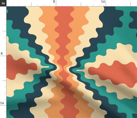 70s Retro Wave Fabric Spoonflower